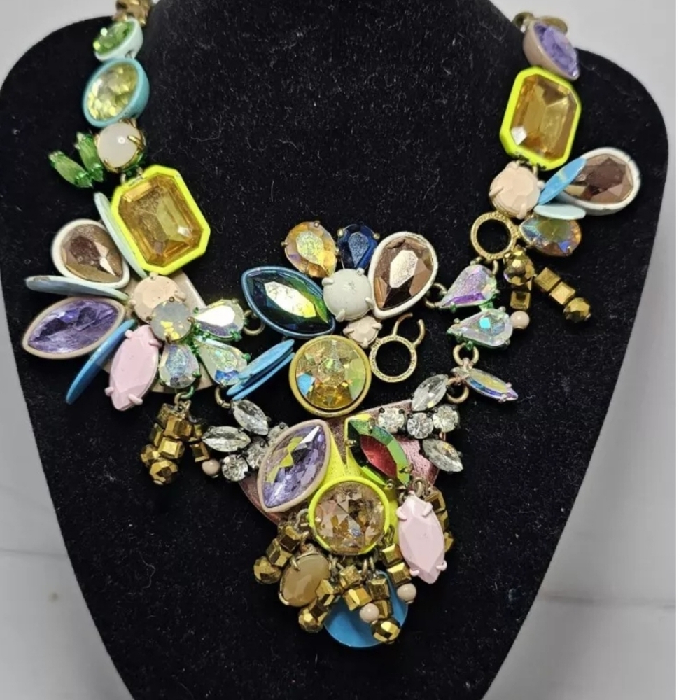 Brûlée J. Crew CrystalRare multi colored glass faceted crystals.Aurora borealis